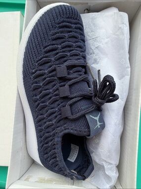 Danskin Navy Knit Kids Sneakers with White Sole